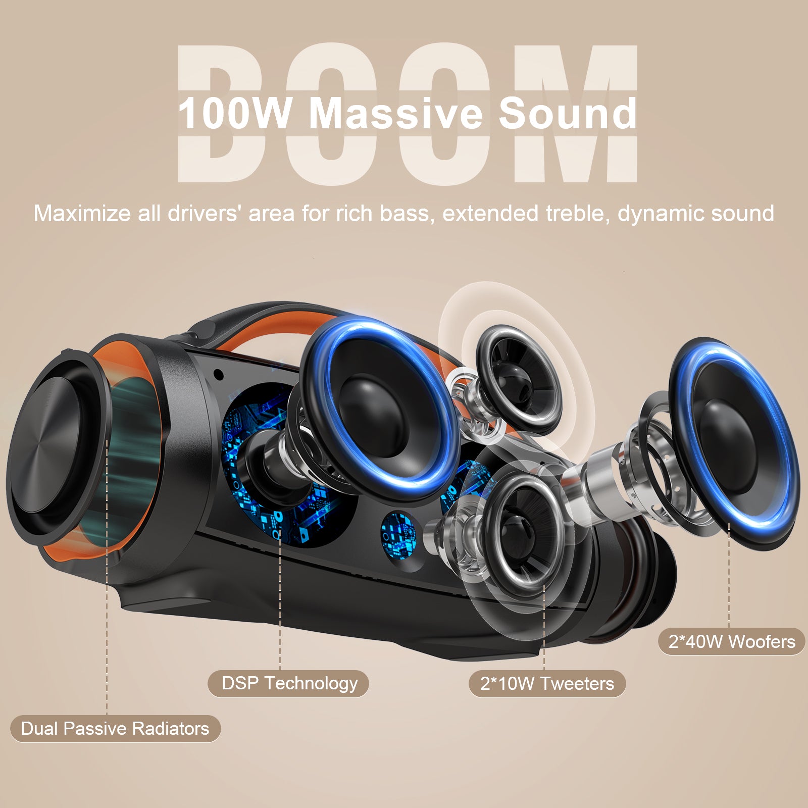 DOSS Extreme Boom+ Bluetooth Speaker