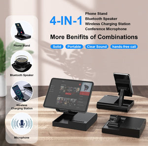 DOSS Cell Phone Stand with Wireless Bluetooth Speaker